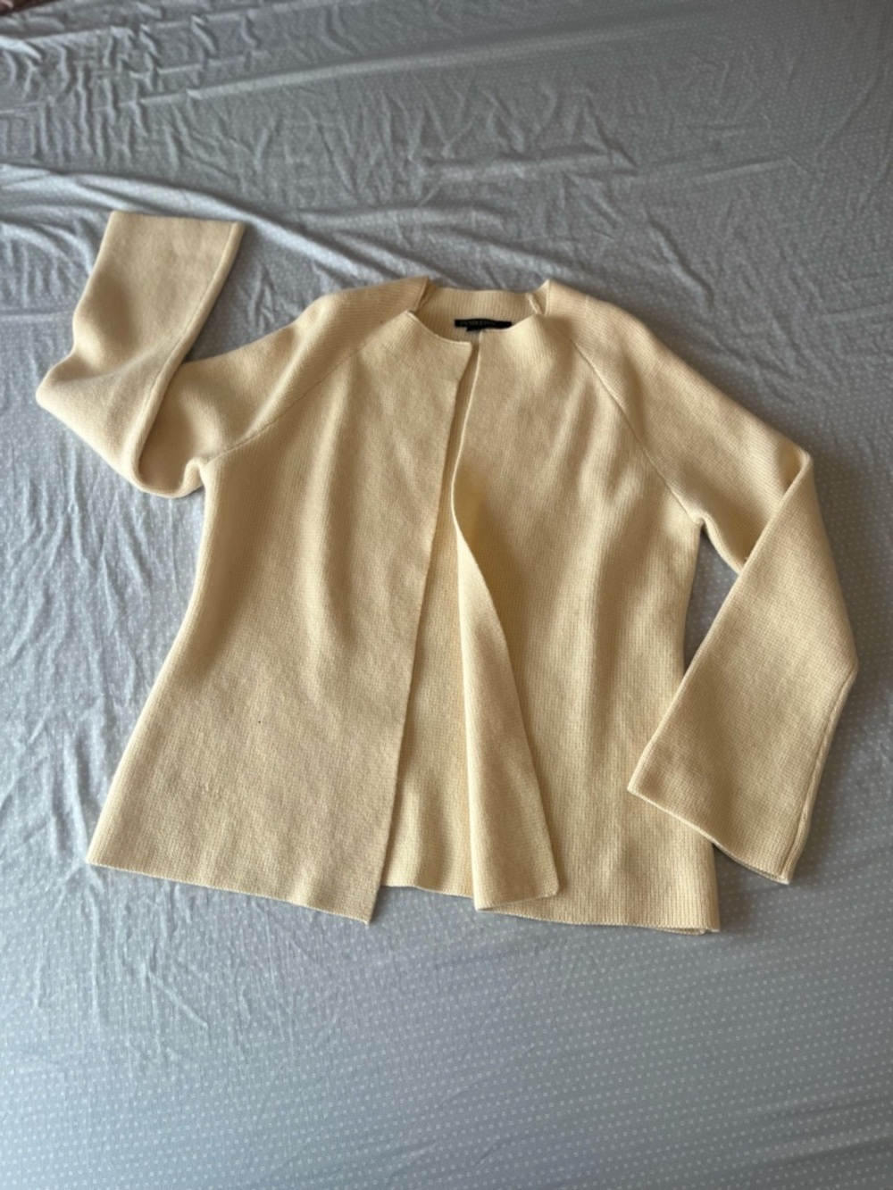 Classic Cream Knit Wool Cardigan